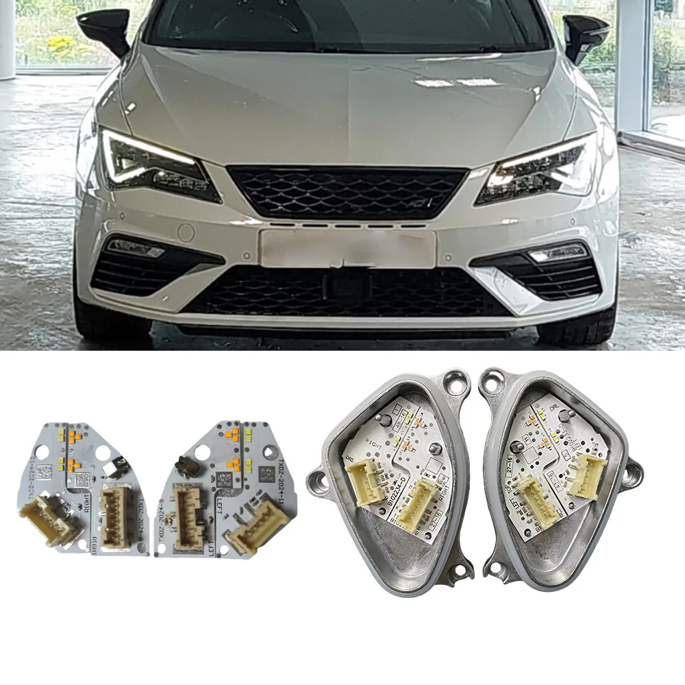 

For 2017-2020 Seat Leon Cupra LED Headlight Daytime Running Light Repair White Angel Eyes DRL 5F0941475A 5F0941476A Chips Module