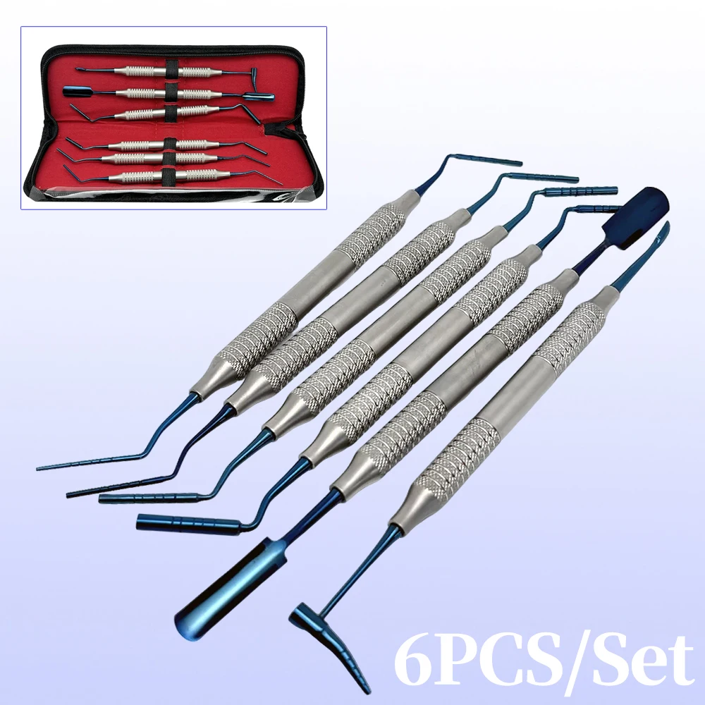 

Dental Implant Instruments Kit Bone Powder Filling Restorative Bone Graft Dental Spatula Filler Titanium Coated Tool 6Pcs