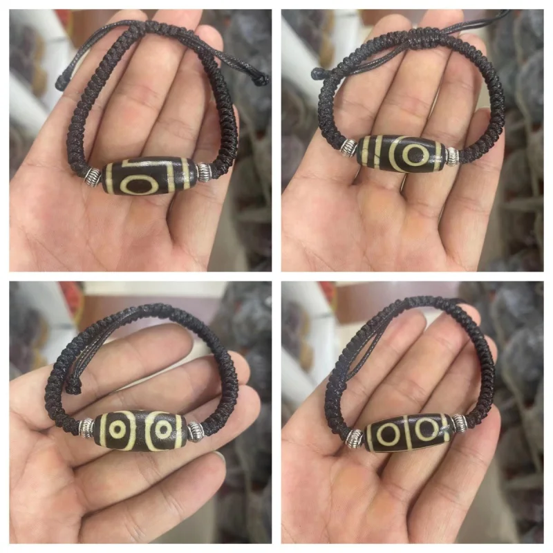 Old Agate Single Eye Bracelet Weathering High Oil Dzi Bead Tibet Beads Carrying Strap Wholesale