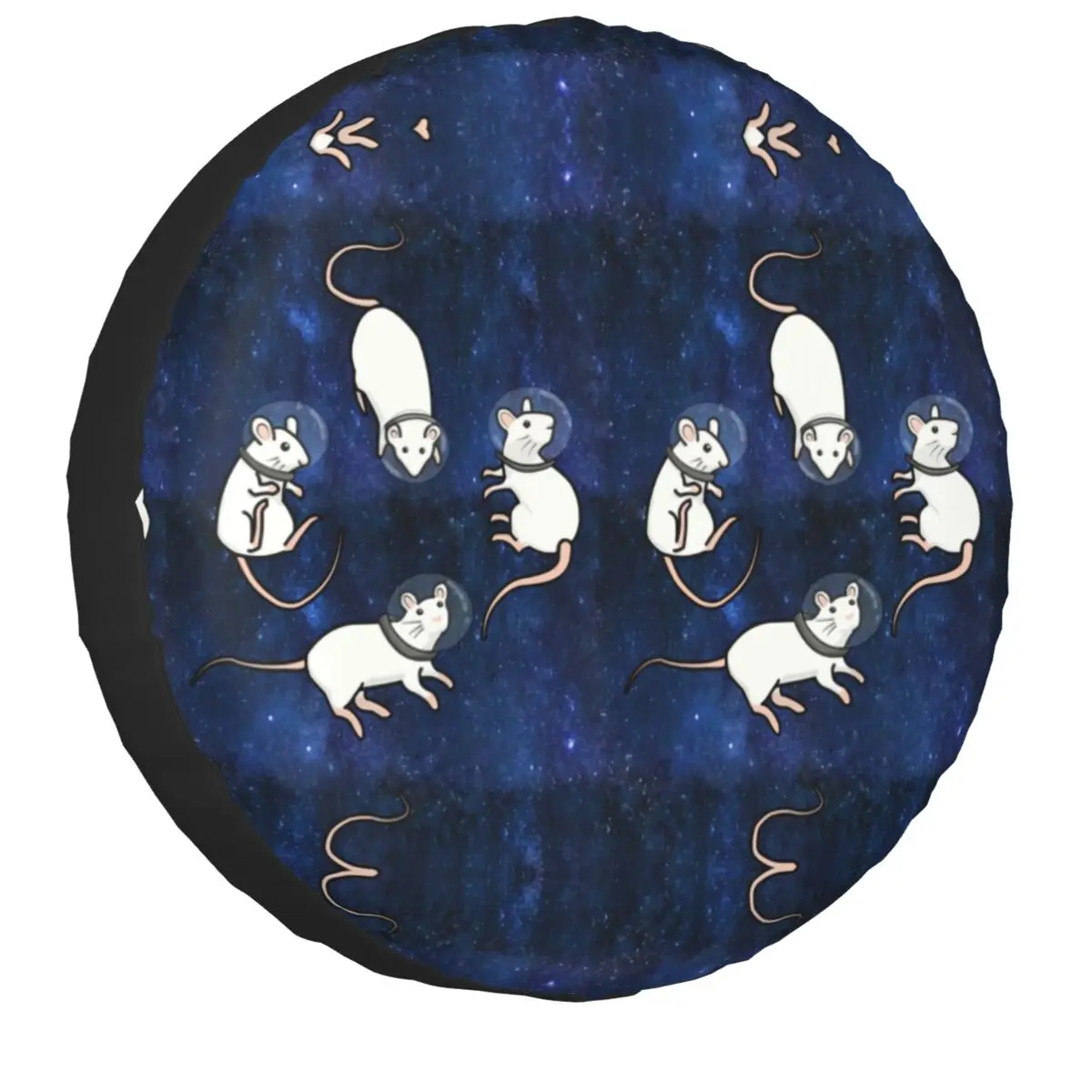 Rats In Space Spare Tire Cover Case Bag Pouch Weatherproof Hamsters Wheel Covers for Jeep Mitsubishi Pajero 14