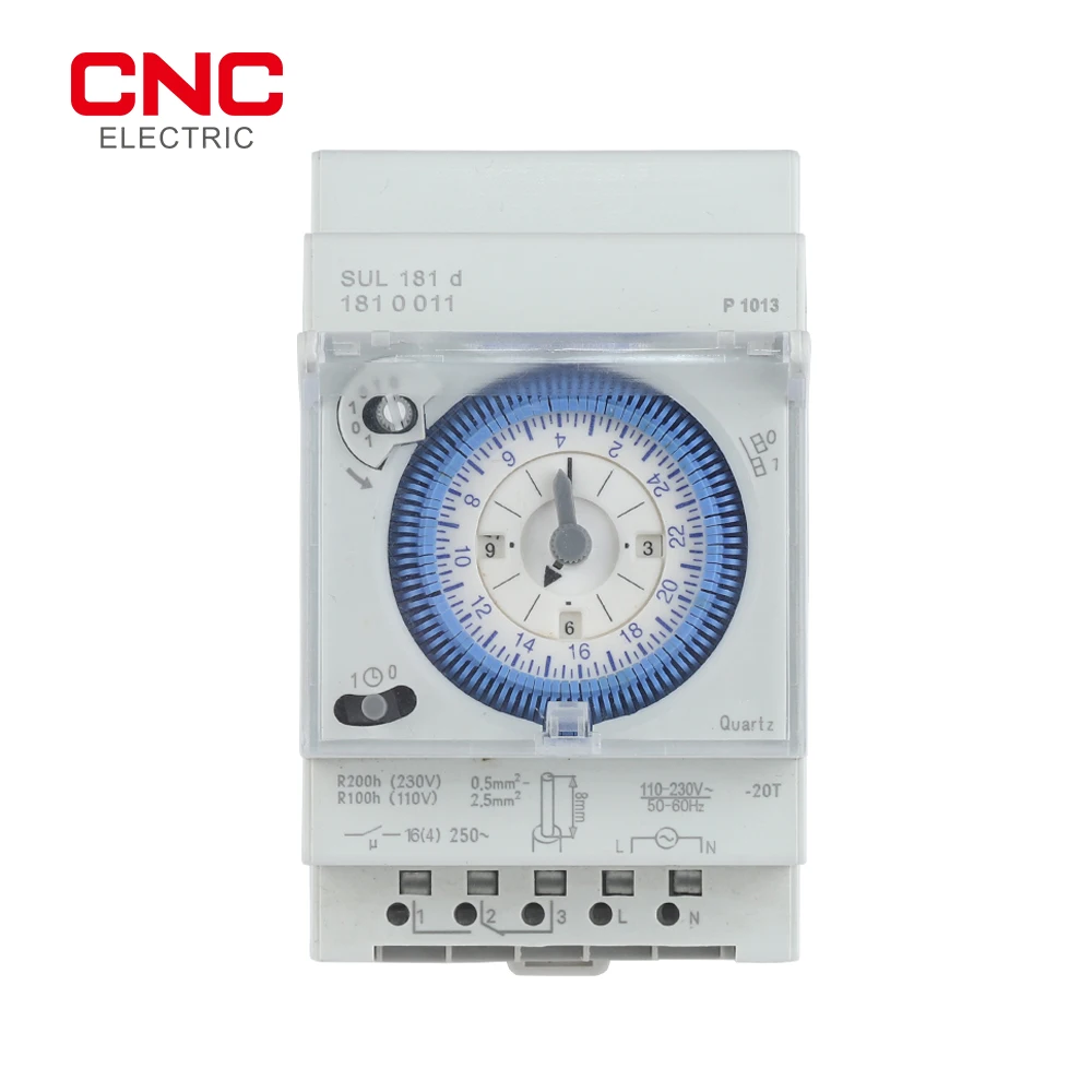 CNC SUL181d Time Relay 220V 24-hour Industrial Time Control Switch Track Installation Mechanical Timer