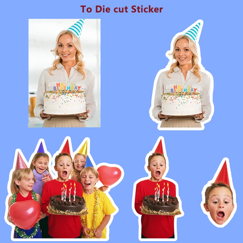 Custom Stickers of Pet Waterproof Personalized Stickers of Photo Cute Custom Logo Labels for Laptop Cup, Birthday Party Deco
