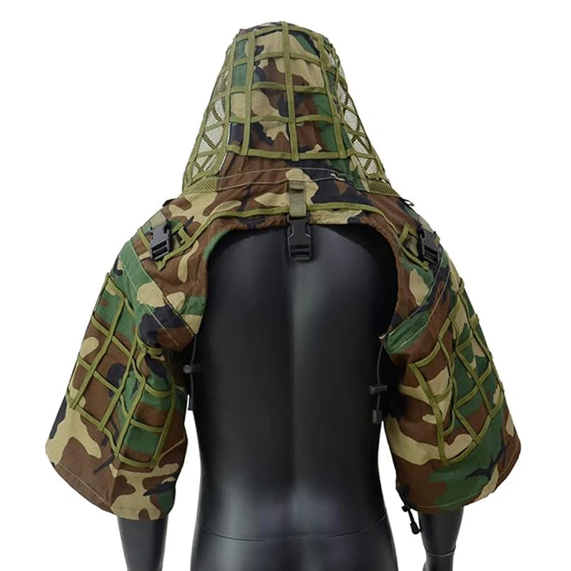 Ghillie-Anzug, taktischer Scharfschützmantel, Viper-Kappen, Jagdmantel, Material und Farbe optional, Tarnkleidung für Airsoft-Paintball – Detail 15