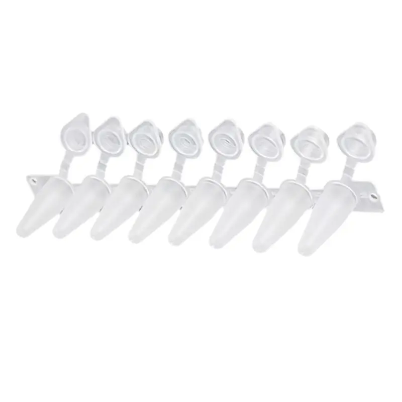 

ABKJ-PCR-Tubes - 0.2Ml PCR-Tubes Thin Wall ,8-Strip PCR-Tubes With Shinged Flat Caps (125 Strips/Box)