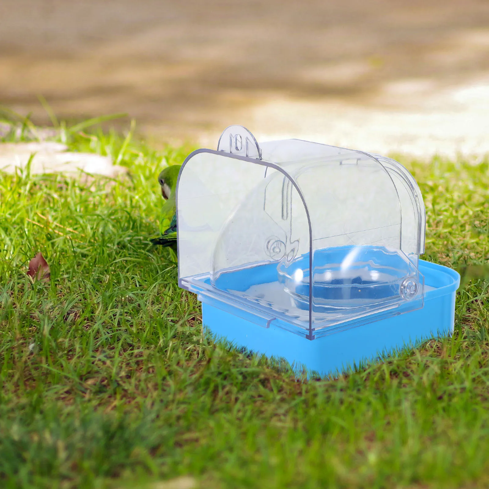 

Spill-Proof Parrot Feeder Large Capacity Automatic Cage Mounted Bird Food Storage Container Dispenser Parrot Food Feeder Plastic