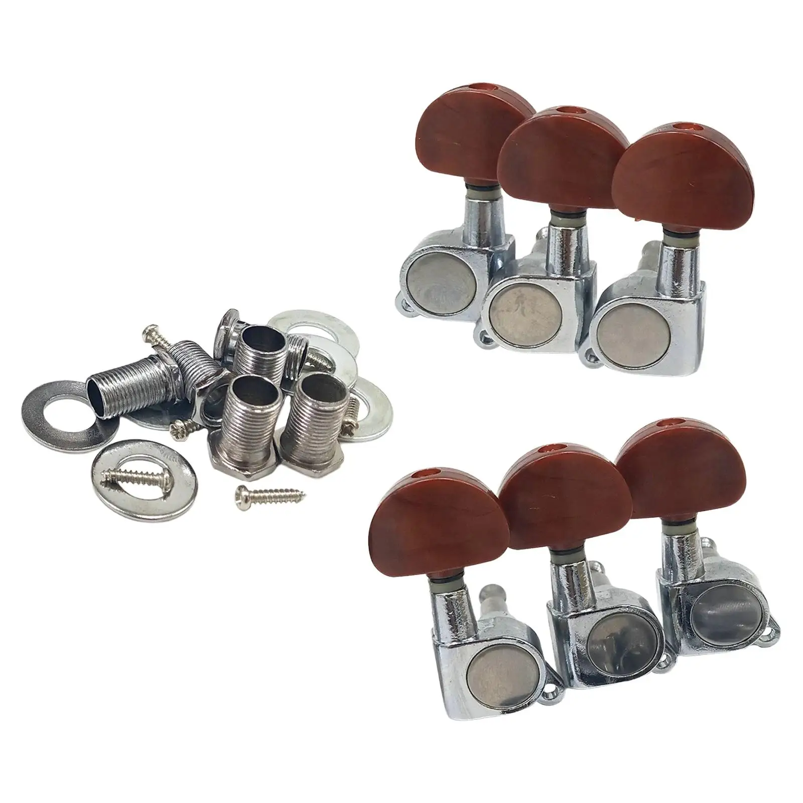 6Pcs Guitar Tuning Pegs Sealed Tuners Machine Head 3 Right 3 Left Gear Ratio 1:15 for Electric Guitar Accessories Parts DIY