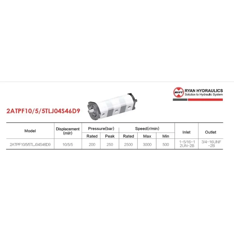 Factory Made SAE Spline Shaft Two Group Triple Hydraulic High Pressure Gear Pump