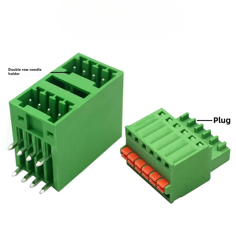 1Sets/lot 2EDGRH 2.5mm soldered PCB board connector double-layer plug-in pin holder 2EDGKD 2.54mm spring terminal