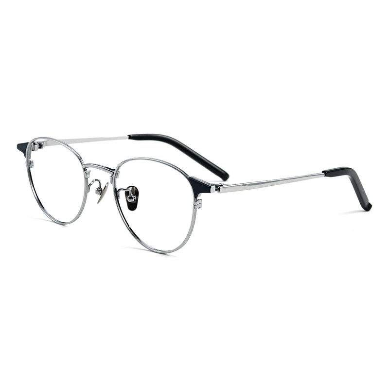 الراقية خمر نظارات دائرية الرجال النساء التيتانيوم النظارات وصفة طبية العدسات قصر النظر مد البصر التقدمي UV النظارات البصرية #4