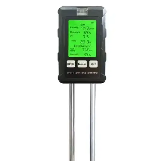 Portable 6-in-1 Digital Soil Temperature and Humidity Meter Testing Equipment for Gardening PH Meters Included