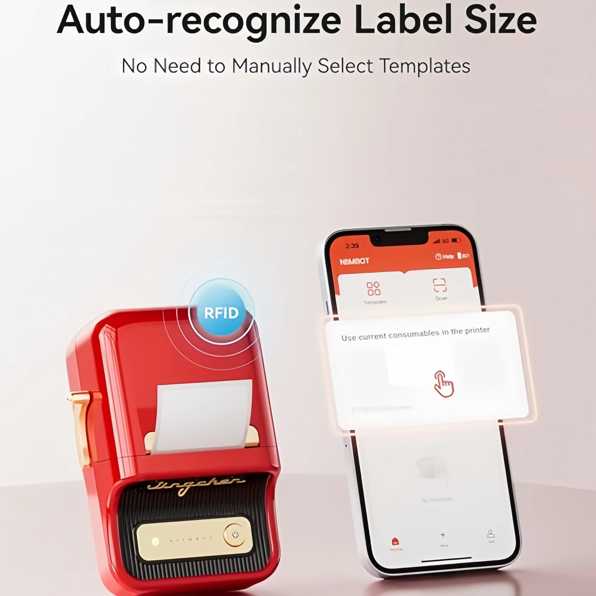 Niimbot B21 طابعة ملصقات بلوتوث محمولة باللون الأحمر صانع ملصقات الجيب الصغير آلة لاصقة حرارية للاستخدام المنزلي والمكتب