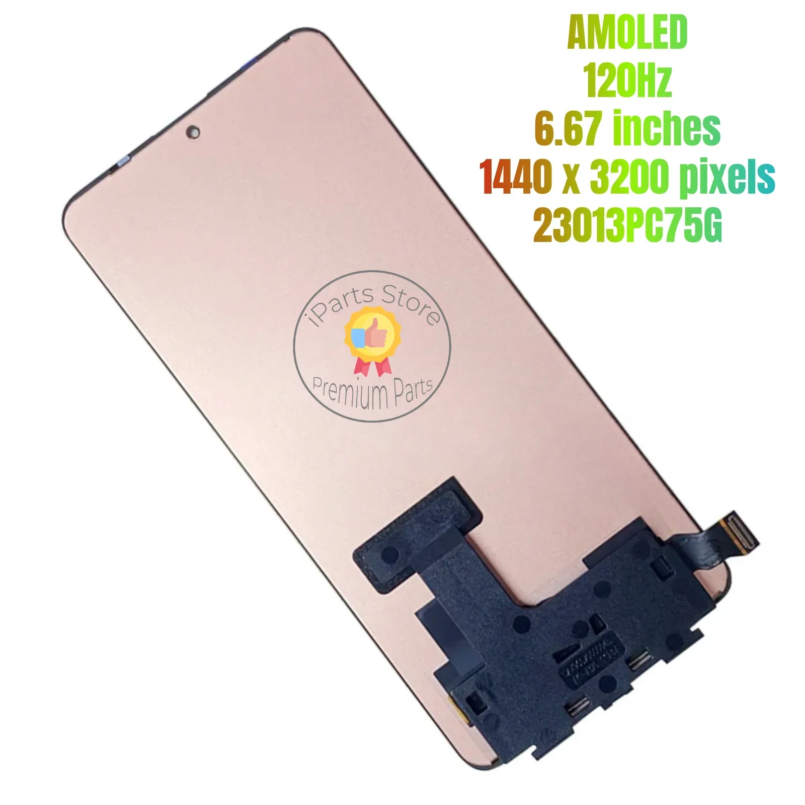 iParts Replacement AMOLED Display Touch Screen Assembly for Xiaomi Poco F5 Pro 23013PC75G Repair Parts Black