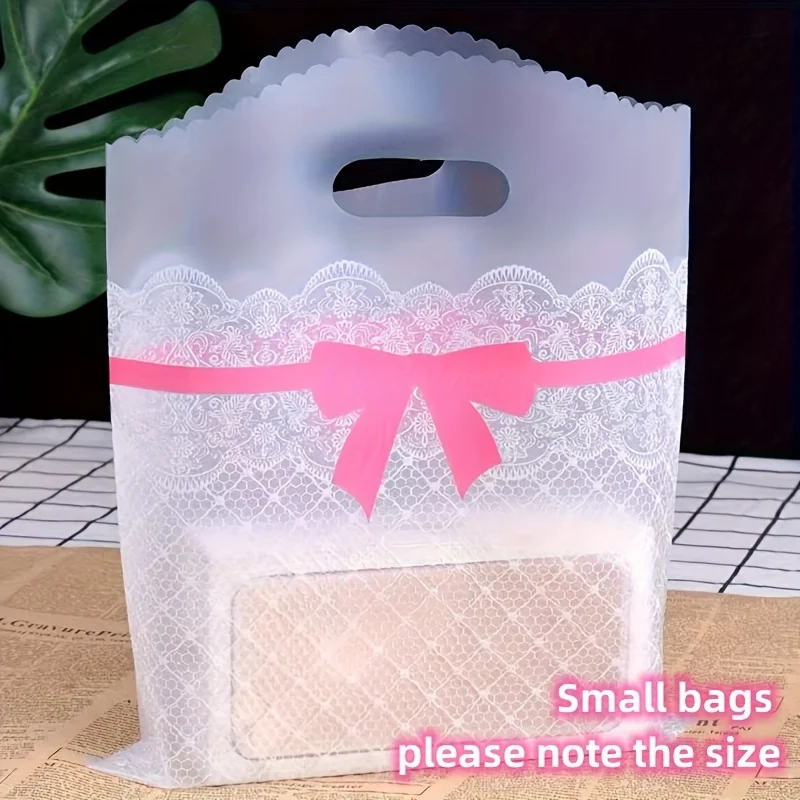 50 bolsas de regalo con lazo de encaje transparente seductor, estilo de bolso fresco y lindo y duradero para cosméticos, gafas, joyas y más, por