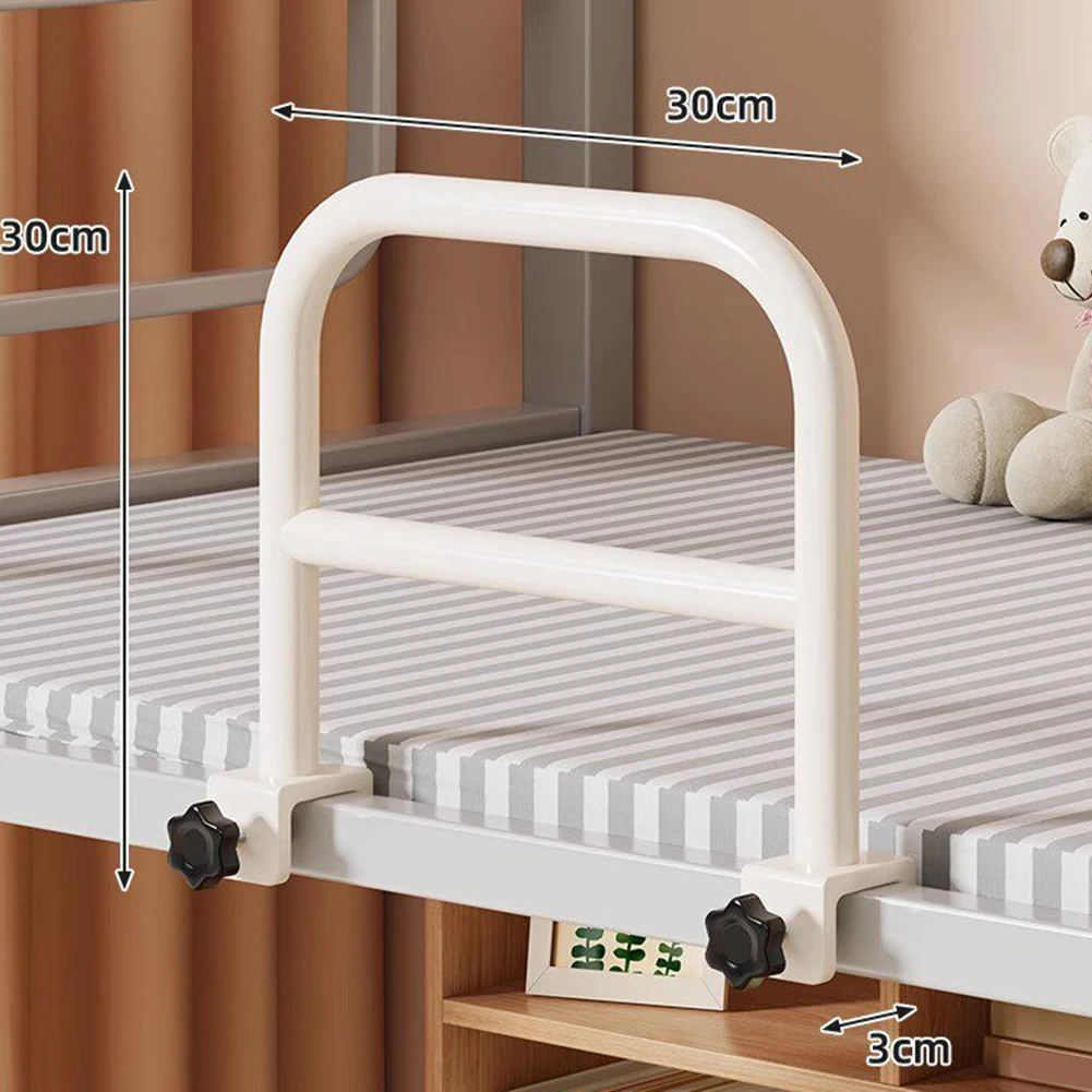 Drop Resistant Bed Rail Guard for Home Use Sturdy Metal Frame with Reliable Bed Attachment 46x30cm 30x30cm White Color