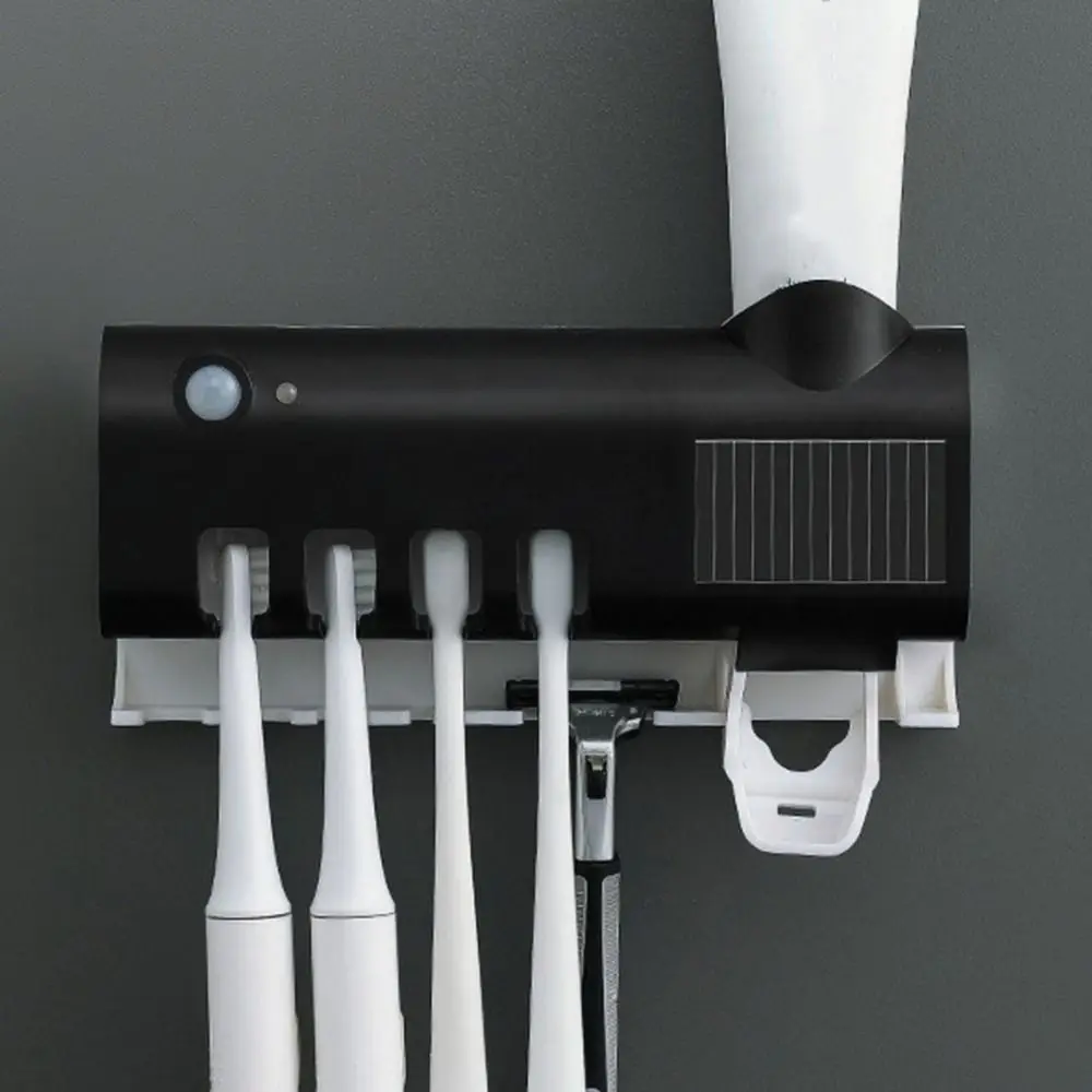 

USB Recharge Automatic Toothpaste Dispenser Infrared Sterilizing Wall Mount Toothpaste Squeezer No-Drill Installation Touchless