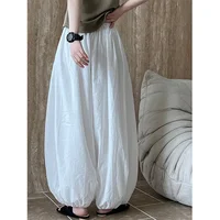 Oversized Bloomers 2025 New Summer Elegant Fashion Women Lantern Pants Casual Loose Breathable Cotton Wide Leg Pants - Image 4
