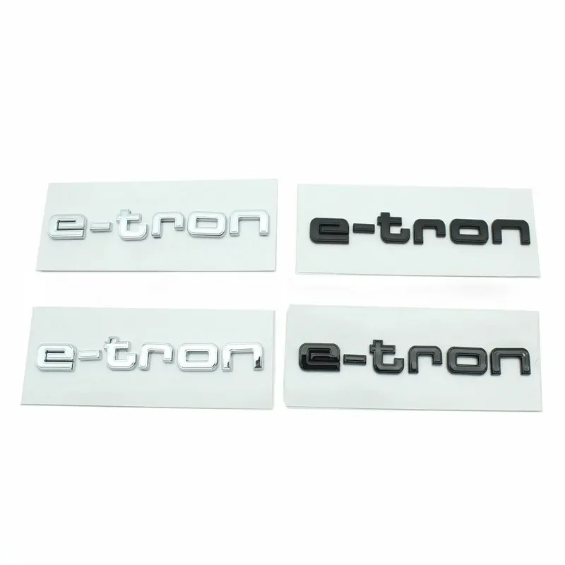 etron e tron letter logo car stickers for Audi Q4 new logo e-tron modified rear displacement blackened Pure electric trunk decal