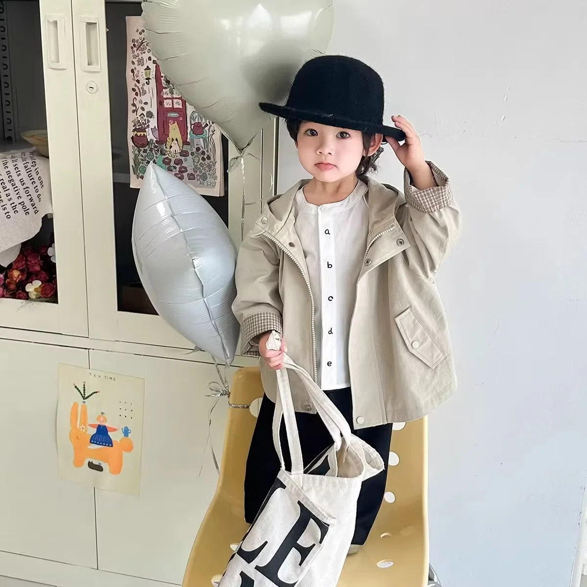 Children's Jacket Spring Autumn 2026 New Style Korean Casual Hooded Zipper Coat for Boys And Girls 80-130cm