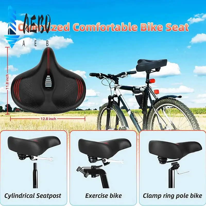 

AEB0-Oversized Comfort Bike Seats, Electric Bike,Road Bike, Universal Fit Bicycle Seats Cushion For Men And Women