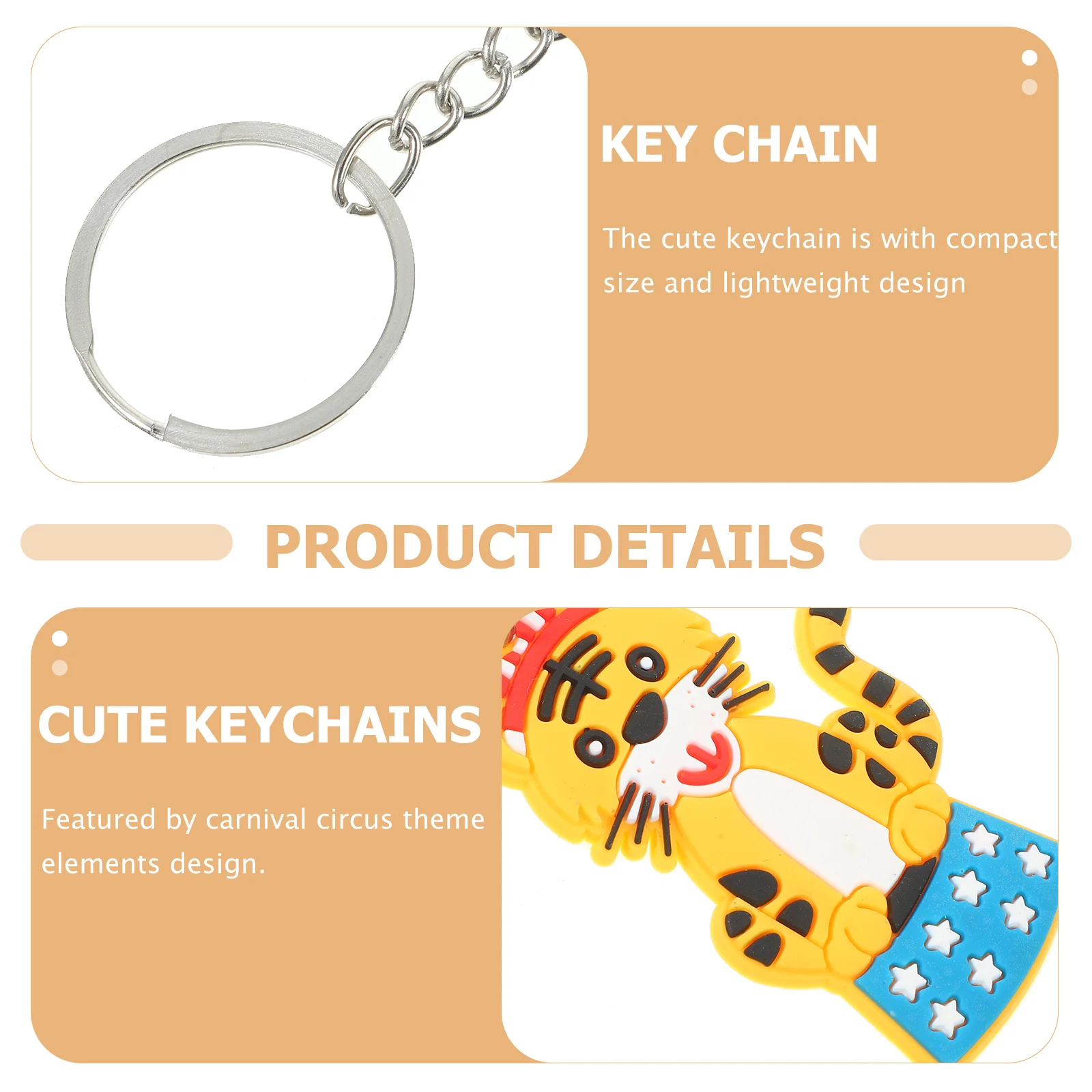 20pcs Key Chains Small Keyrings Carnival Circus Theme Key Chain Purse Decoration Cute Keychains