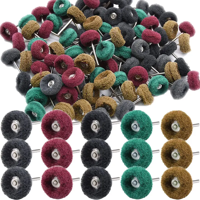 

Multi Color Rotary Tool Polishing Nylon Brushes Scouring Pad Fiber Buffing Heads Polishing Wheels Wood Carving DIY Craft Tools