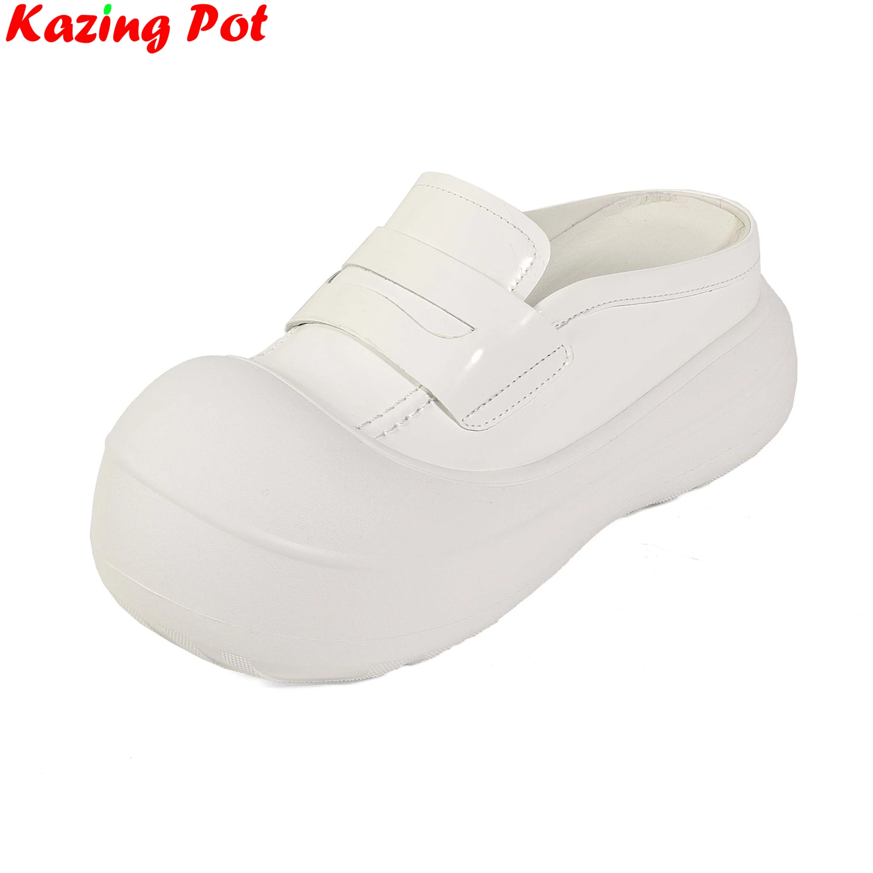 

Fashion Split Leather Round Toe Slingback High Heels Summer Autumn Shoes Dating Casual Mules Wedding Platform Party Women Pumps