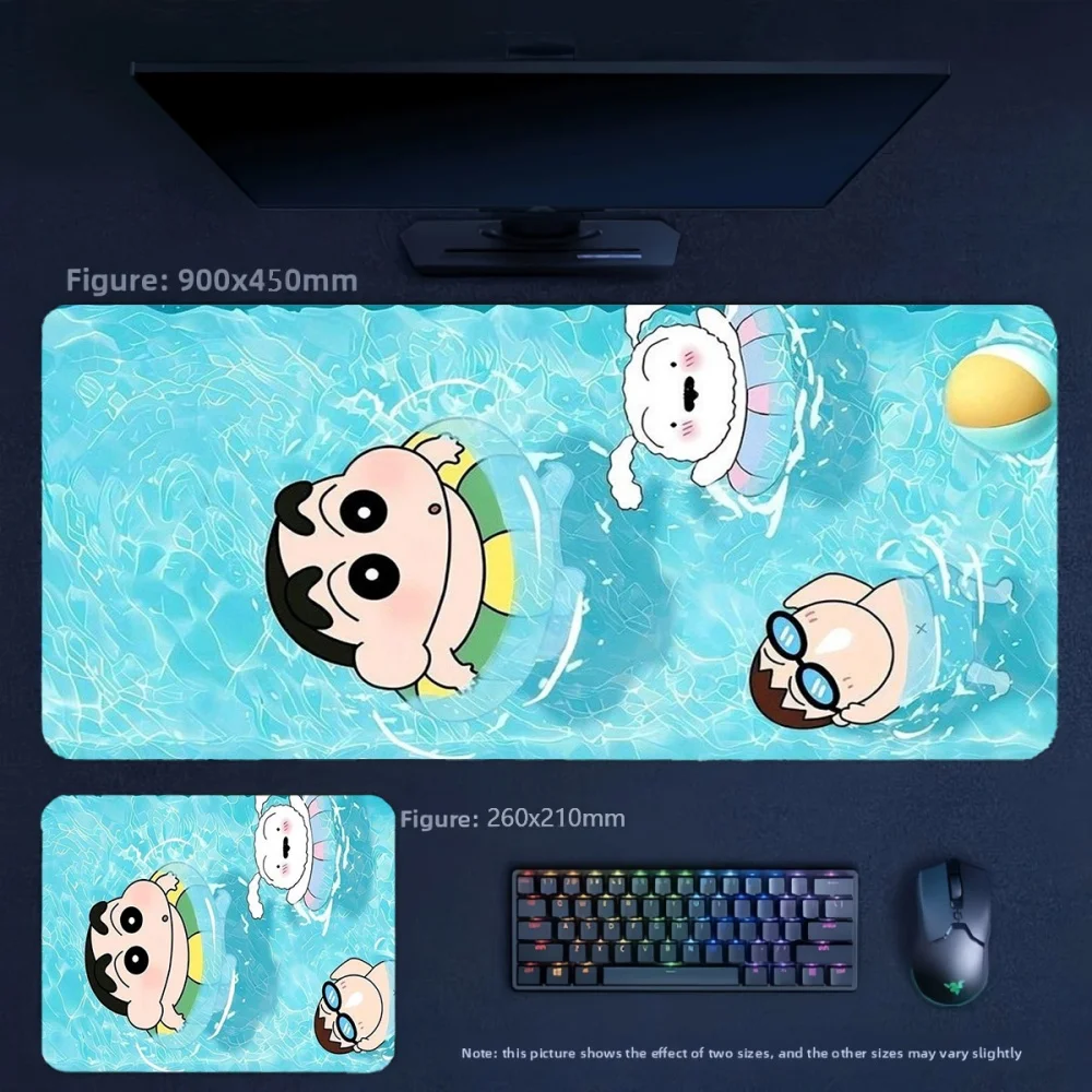 Animation Crayon Shin-chan Swimming Diving Series Leather Non-slip Mouse Pad Beach Resort Outdoor Activities Printed Table Mat