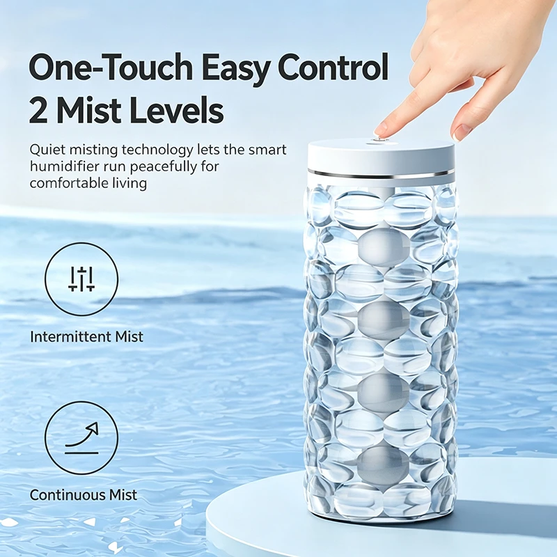 Lenovo Colorful Atmosphere Lamp Humidifier Household Silent Desktop Crystal Spray Small Office Air Water Replenisher