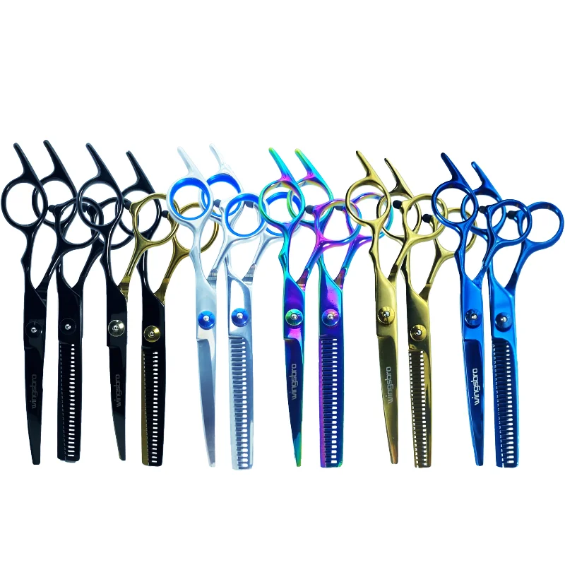 

6.5" Professional Dog Grooming Scissors Set Straight Scissor Curved Thinning Shear Curved Scissor Curved Chunkers Shear pet cut