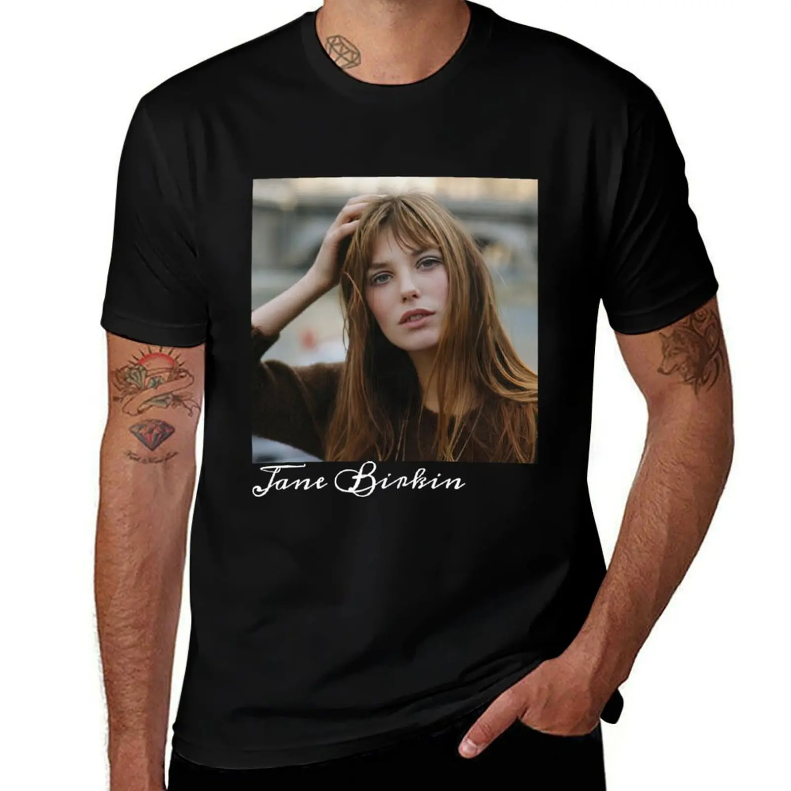 

Jane Birkin French Style Icon, Jane and Maggie T-Shirt t shirt custom print t shirts for man pack cotton T-Shirt