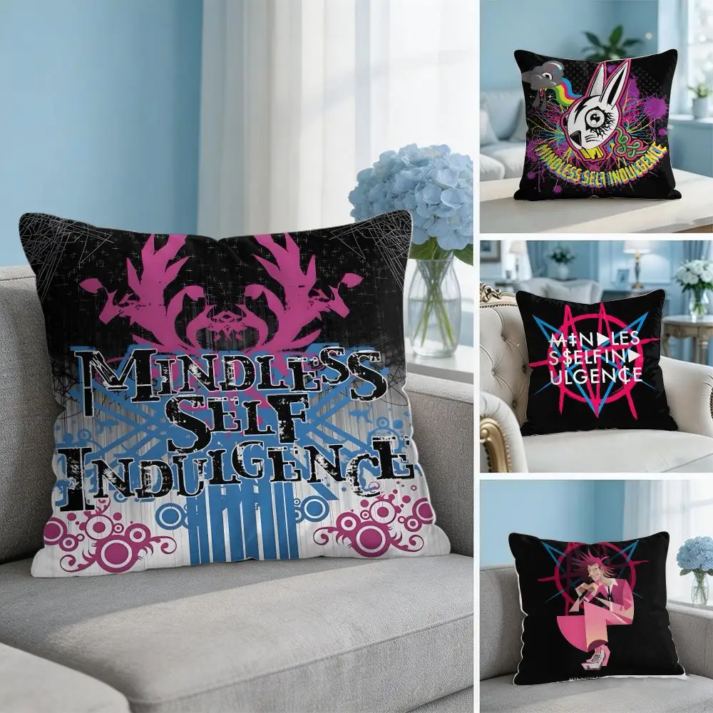 M-Mindless Self IndulgenceS Band Cushion Cover Soft Short Plush Throw Pillow Cover Hidden Zipper Cutecore Sofa Home Decor