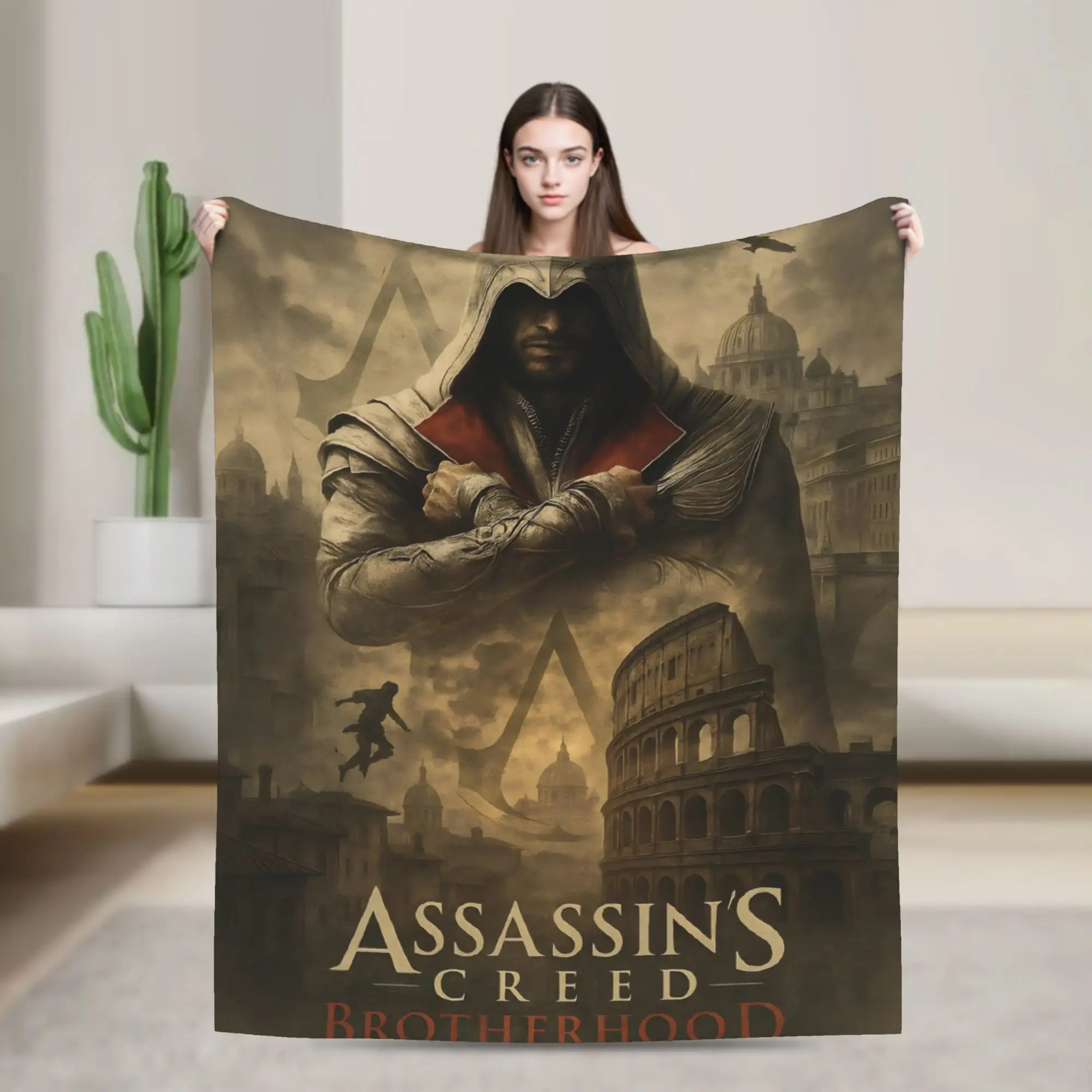 Assassins Creed Shadows  Flannel Blanket Autumn Soft Durable Throw Blanket for Children Bedroom Fashion Bedspread Sofa Bed Cover