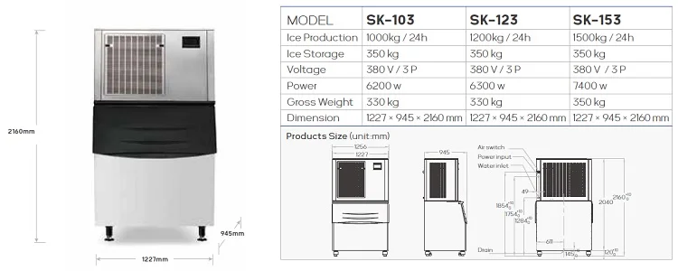 Factory Wholesale Price Large 1.5 Tons Capacity Flake Ice Machine For Seafood Market