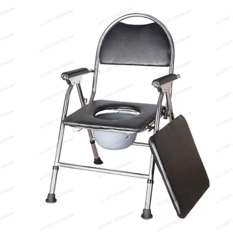 Household toilet chair, mobile toilet foldable stainless steel toilet chair disabled portable bath chair