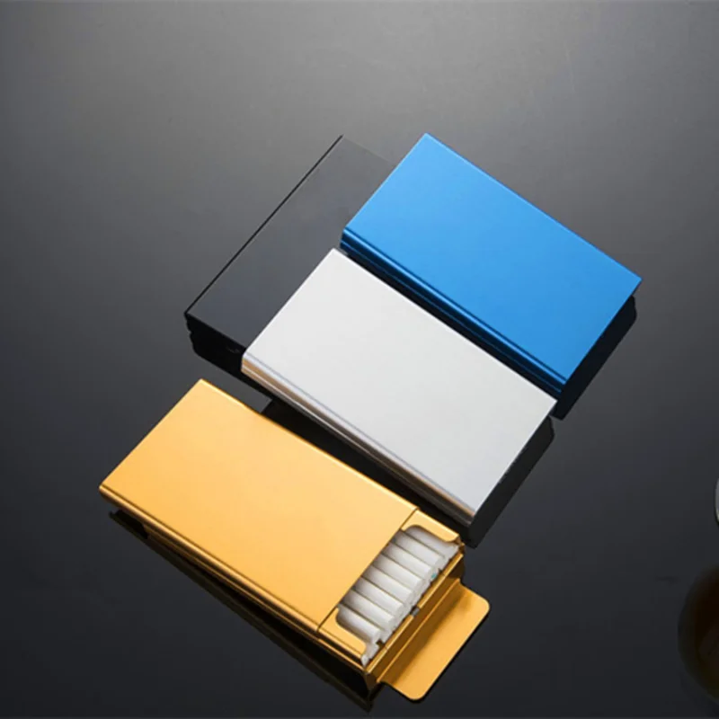 New Aluminum Alloy Cigarette Case Extended Slender Cigarette Box for Fine Cigarette Smoking Accessories