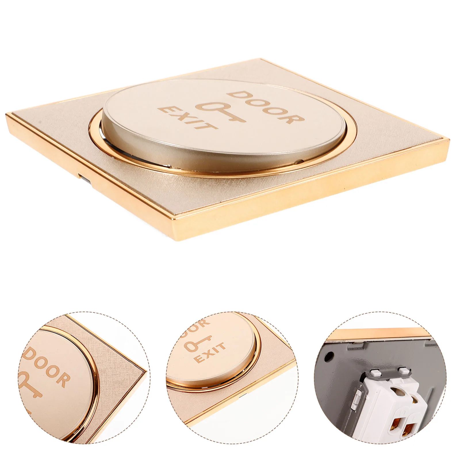 Push to Exit Button Door Access Control Switch Panel One Piece Bracket Grid Design Doorbell Wall Plate Cover Exit Button