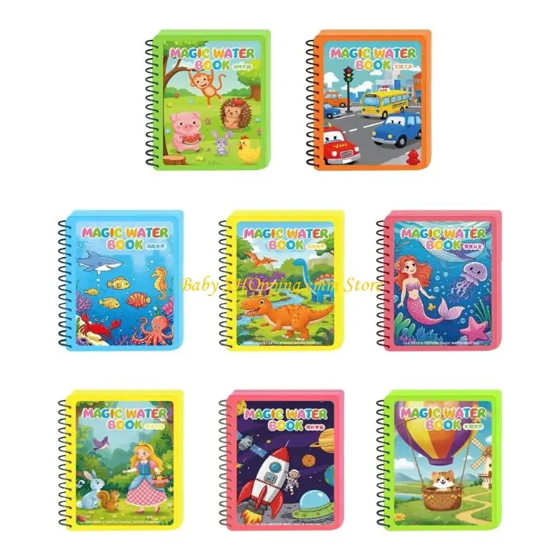 23GD Reutilable Children Water Desenho Livro Aprendizagem Early Magical Coloring Toy Book com Pen Kids Educational Art Toy