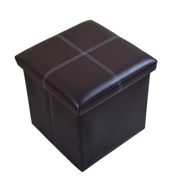 Foldable Storage Stool Storage Stool Can Sit On Pu Leather Clothes Children's Toys Baina Box Storage Stool   38x38x38cm