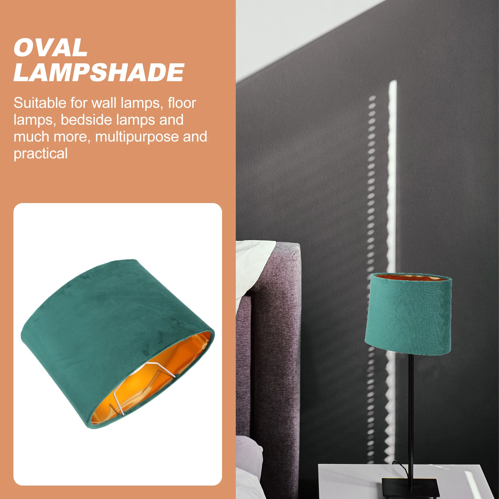 Pantalla ovalada, cubierta de tela Simple, práctica pantalla de luz, duradera, multiusos, lámparas de pared para el suelo, protección contra el polvo, larga, 1 ud.
