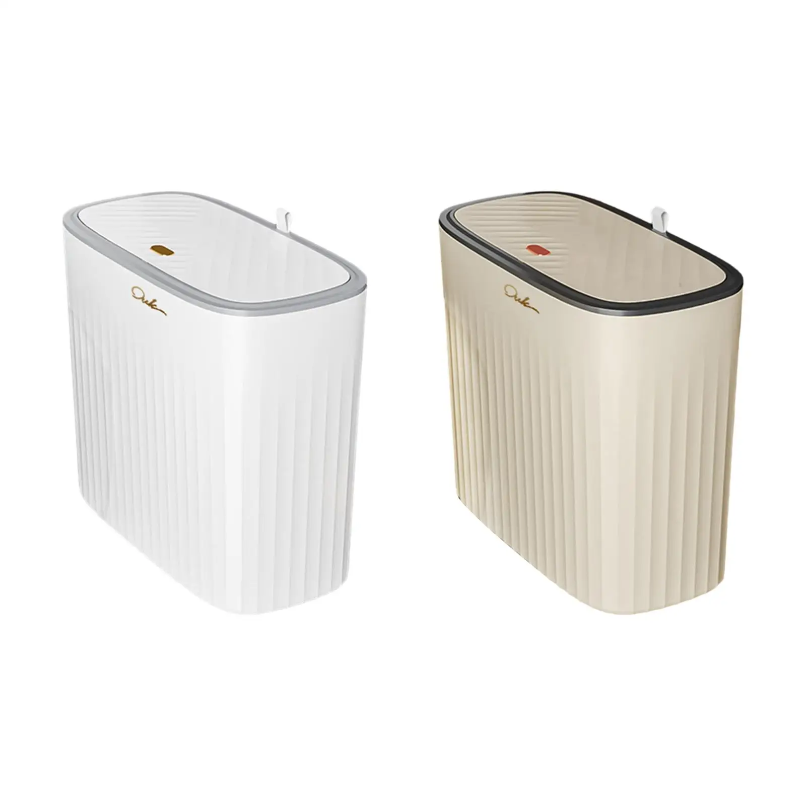 Bathroom Trash Can with Lid Rubbish Container Simple Design Slim Garbage Can for Entryway Home Living Room Office Toilet