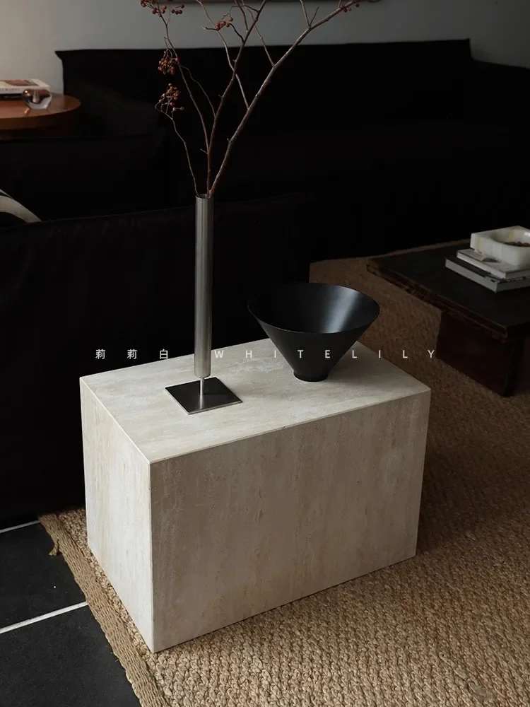 Light luxury Natural Marble Small Side Table High level Sense Home Furnishing Living Room Sofa Tea Table Bedroom Bed Head Table