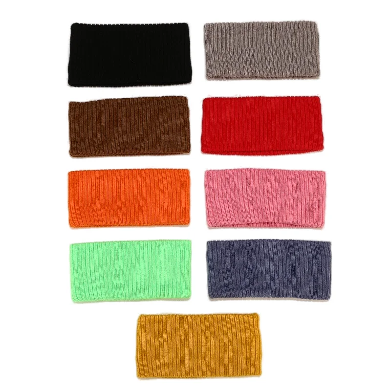 New solid color knitted headband men's outdoor running sports headband fitness yoga headscarf