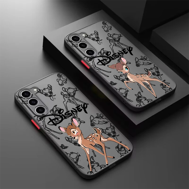 Disney Bambi Cute Catroon Frosted Translucent For Samsung Note 20 A35 A03 A54 A31 A22 A34 A14 A24 A04 A55 5G Back Phone Case