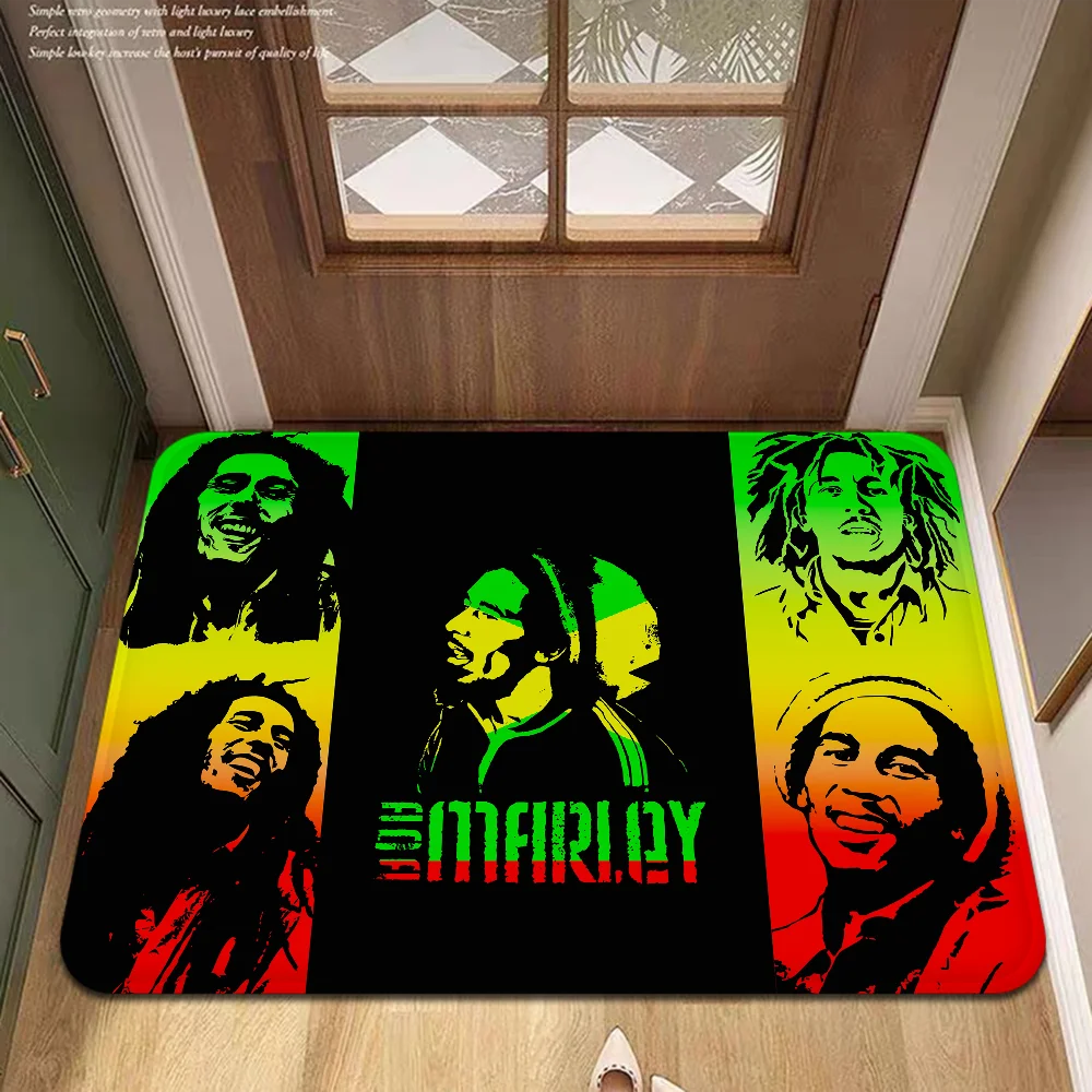 Bob Marley Reggae Music Jamaican Style Kitchen Mat Kids Room Bedroom Decoration Balcony Anti-Slip Doormat Living Room Alfombra