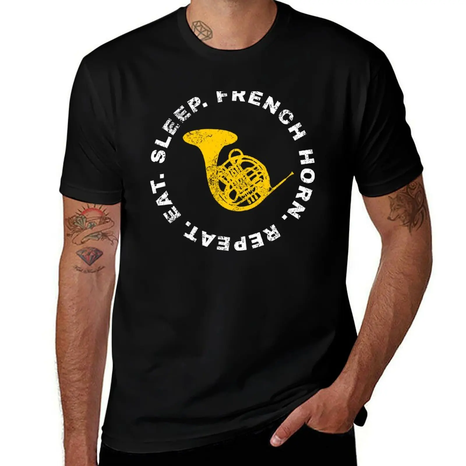 

Eat Sleep French Horn Repeat T-Shirt affliction shirts sublime aesthetic clothes mens graphic t-shirts big and tall