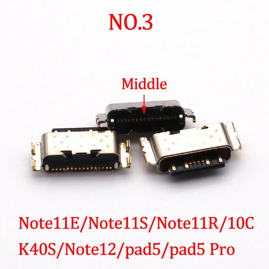 10PCS USB Charger Connector For Xiaomi Mi Civi 2 1S/F4 GT Redmi Note 12 11 Pro/K50/K60/K60Pro/Note 11S 11E 11R 11T Charging Port