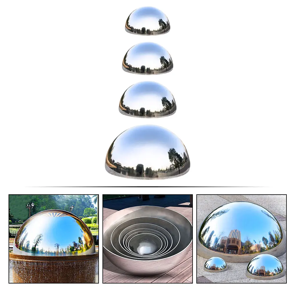 

4 Pcs Reflective Decorative Balls Decoration Gazing Globe Garden Steel Spheres Outdoor Stainless Front Shiny