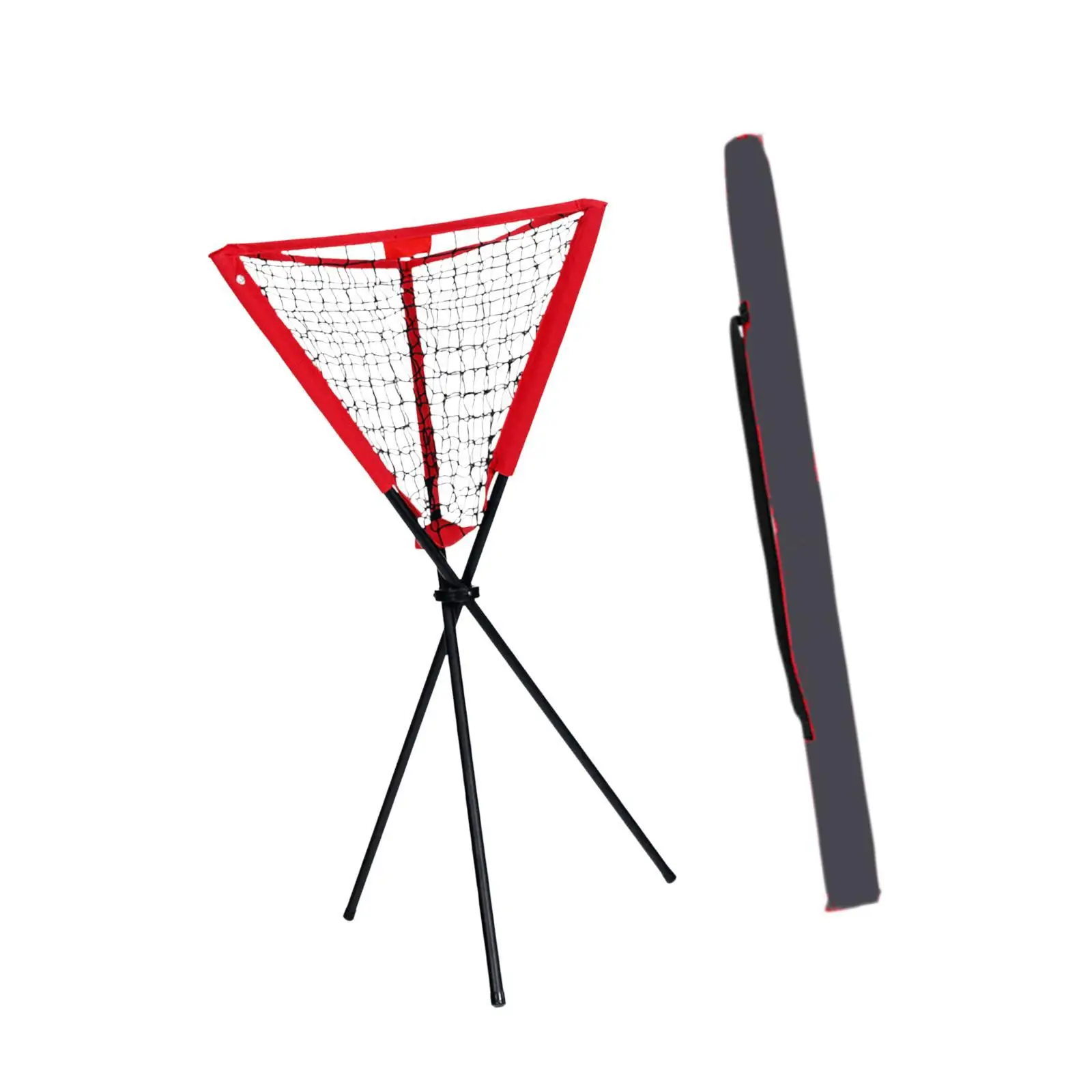 Ball Collector Tripod Stand Storage Basket Hitting Training Aid Iron Frame Batting Practice with Carry Bag for Professionals