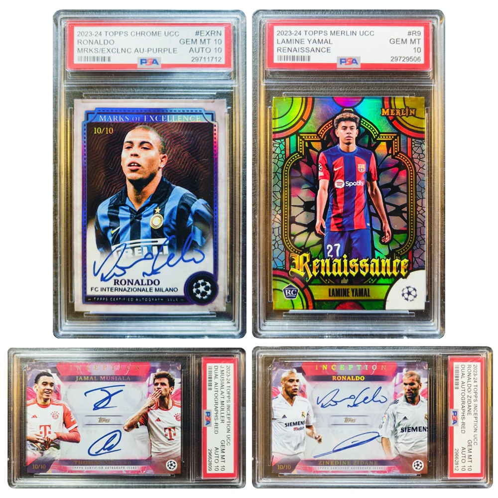 

PANINI soccor homemade DIY Yamal Cristiano Ronaldo Neymar Thomas Muller Musialah Rating signature collection laser card brick