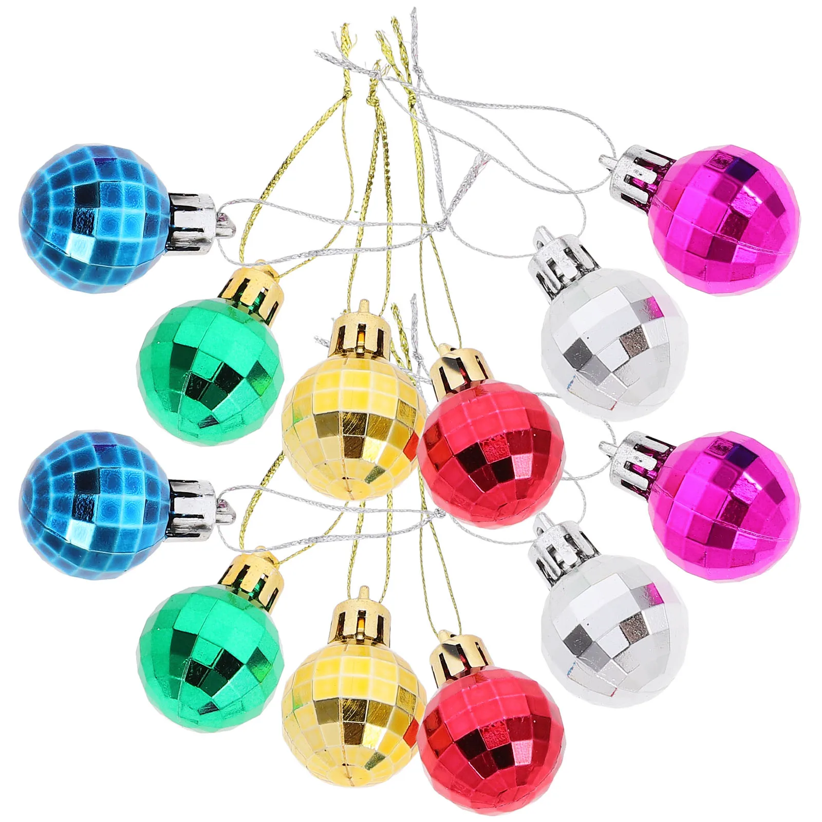 

12pcs Christmas Balls 3cm Plaid Versatile Decorations for Tree Party Home Holiday Ornaments Festive Atmosphere